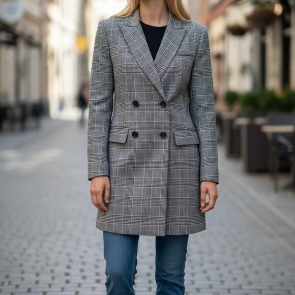 DESIGNER BY ANY OTHER NAME DOUBLE BREASTED POINTED COLLAR...